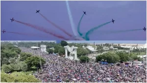 The airshow commenced at 11 a.m. and continued until 1 p.m. Approximately 1.5 million people attended the highly anticipated 2024 event.