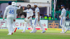 India’s Ravindra Jadeja, Ravichandran Ashwin, and Jasprit Bumrah each claimed three wickets