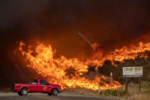 Blaze erupts near LA, forcing 19,000 to flee homes